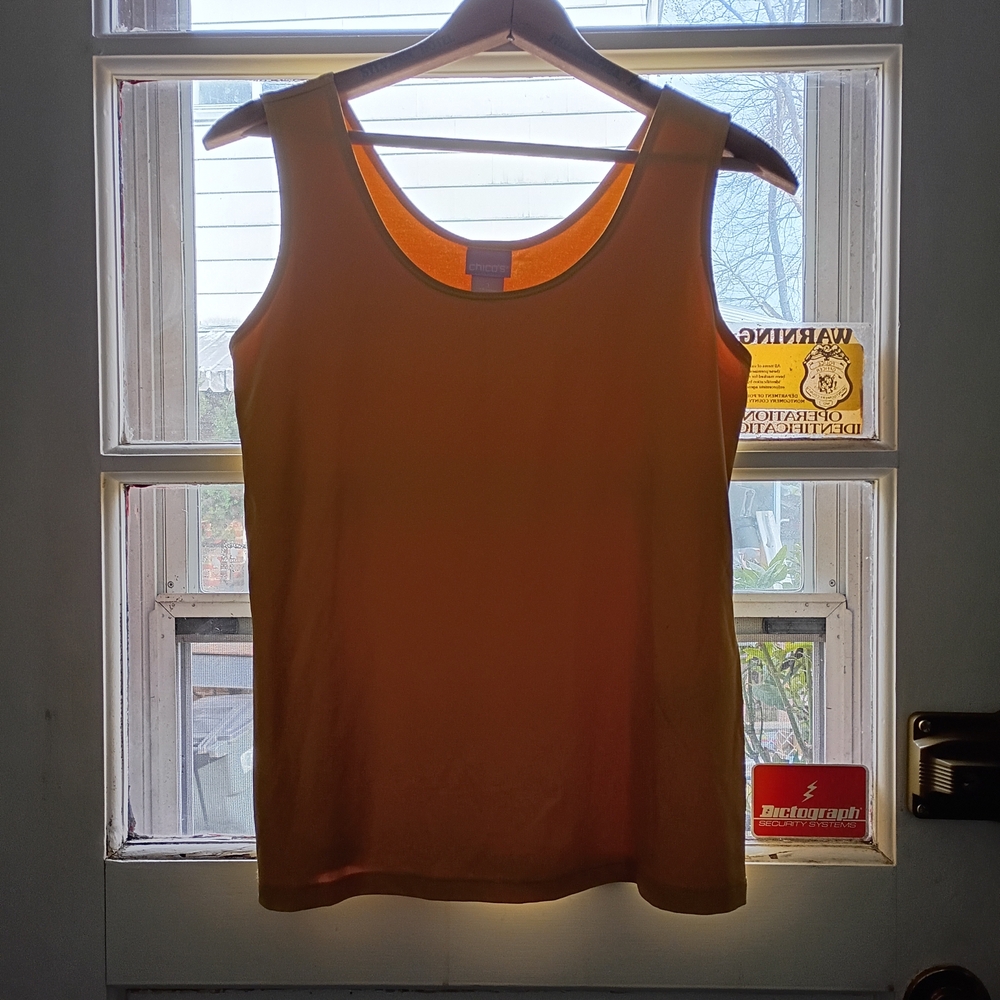 Chico's Travelers Tank Top Women's Size 1/Medium Golden Yellow Sleeveless